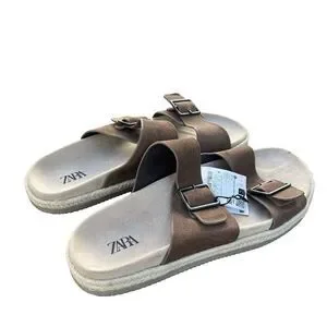 Zara | Shoes | Zara Sandals Men Double Buckle Strap Flat  display picture 2